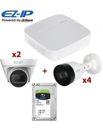 KIT DE SURVEILLANCE NVR1B04HS POE + 4 CAMERAS EXTERNE + 2 CAMERA INTERNE + DISQUE 1To SURVEILLANCE
