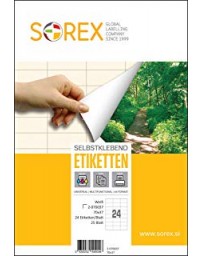 ETIQUETTE SOREX A4/24 70*37 070037