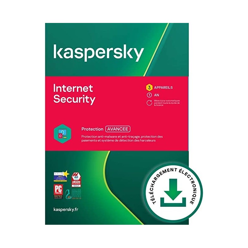 Total Security KASPERSKY 2020 5Postes & 2 Comptes Utilisateus / 1an (KL19498BEFS-20MAG)