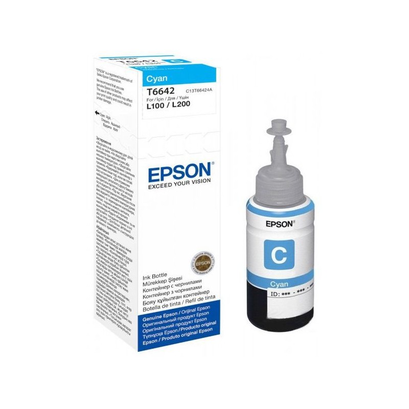 BOUTEILLE D'ENCRE ORIGINAL EPSON T6642 - CYAN (C13T66424A)