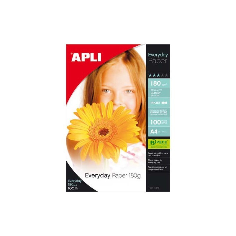 PAPIER PHOTO APLI Brillant EVERDAY A4 180G