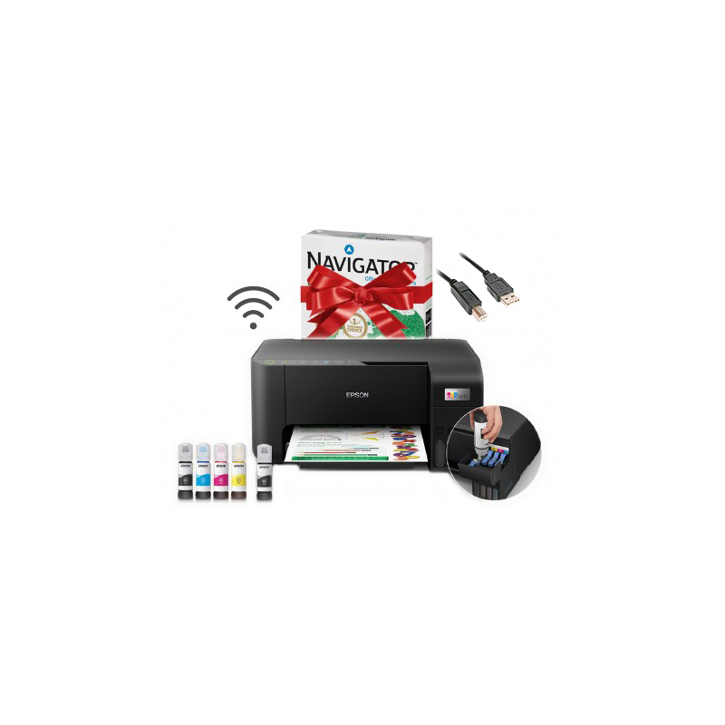 Imprimante Jet d'Encre à Réservoir Intégré EPSON ECOTANK L3150 3En1 Couleur- Wi-Fi + RAME PAPIER
