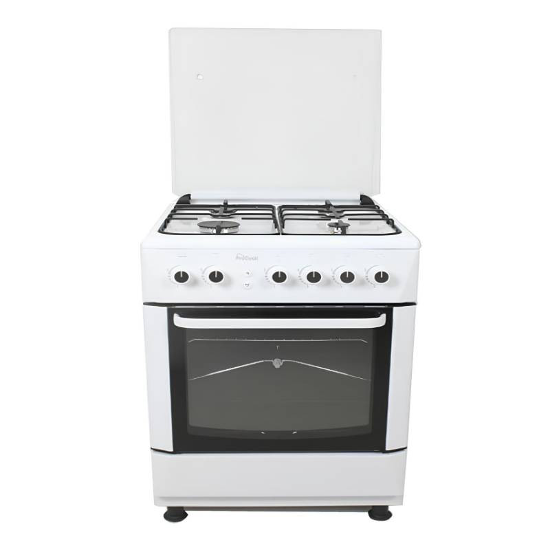 CUISINIERE GAZ 4 FEUX PROCOOK TG6640BL 60CM BLANC