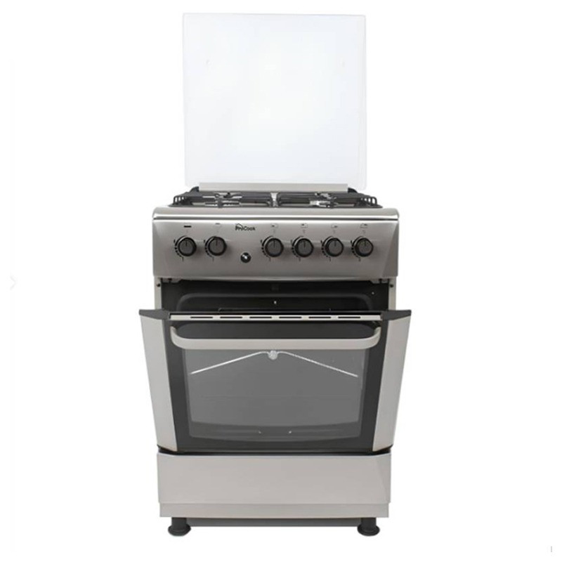 CUISINIÈRE PROCOOK TE6640IX 60CM 4 FEUX FOUR ELEC/GAZ  INOX