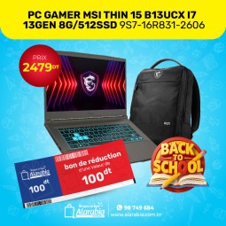 PC PORTABLE GAMER MSI THIN 15 B13UCX I7 13GEN  8G/512SSD 9S7-16R831-2606
