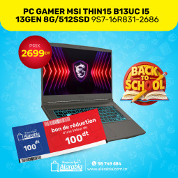 PC PORTABLE GAMER MSI THIN15 B13UC I5 13GEN 8G/512SSD 9S7-16R831-2686
