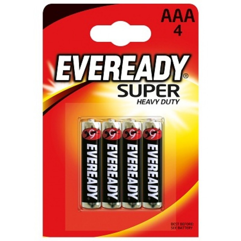 Piles Eveready Super Heavy Duty Batteries AAA 4 pack