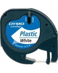 Ruban D'étiquettes DYMO Plastique 91201Blanc 12 Mm X 4 M