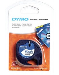 Ruban D'étiquettes DYMO Plastique 91201Blanc 12 Mm X 4 M