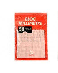 BLOC MILLIMETRE A4 DE 50F SELECTA