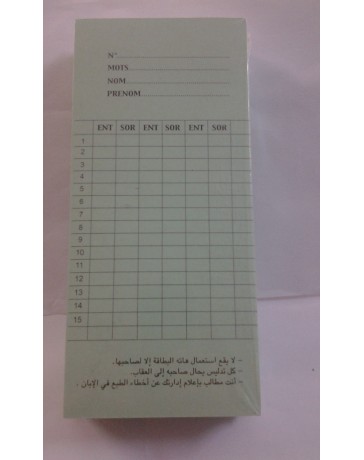 FICHE DE POINTAGE 100F RIBAT