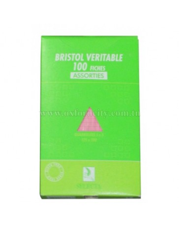 FICHE BRISTOL ASSORTIES 210X297 SELECTA 100PCS