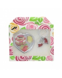COFFRET MIROIR COEUR +PORTE CLE