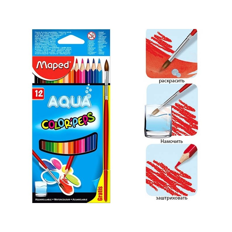 CRAYON C 12/18 AQUARELLABLE MAPED 836011