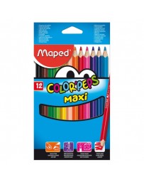POCHETTE DE 12 CRAYONS COLOR'PEPS MAXI MAPED REF 834010