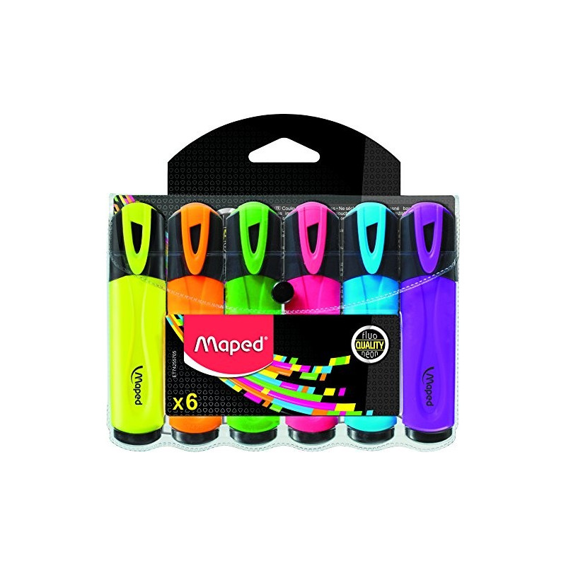 POCHETTE DE 6 MARQUEUR FLUO MAPED REF 742557