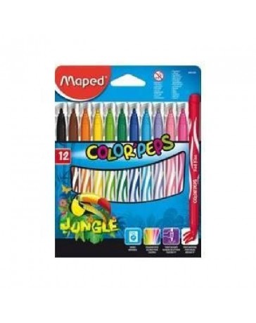 BTE DE 12 FEUTRES COLOR'PEPS JUNGLE 845420 MAPED