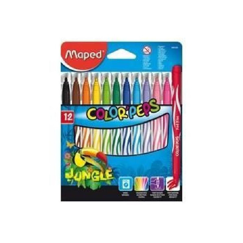BTE DE 12 FEUTRES COLOR'PEPS JUNGLE 845420 MAPED