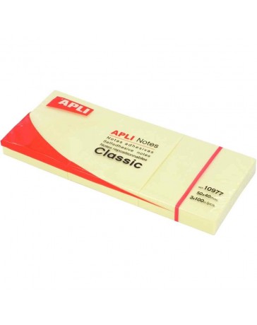 STICK NOTE  APLI NOTES CLASSIC 75X75 REF10975 JAUNE