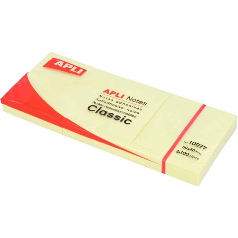 STICK NOTE  APLI NOTES CLASSIC 75X75 REF10975 JAUNE
