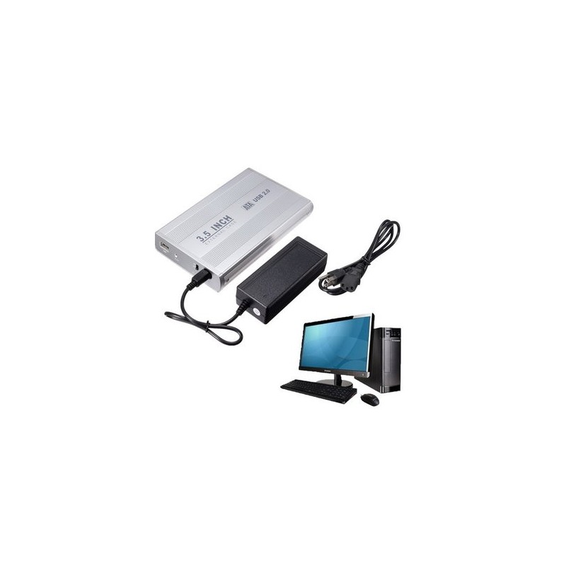 BOITIER POUR DISQUE DUR 3.5" MOBILE DISK USB 2.0 ULTRA SLIM