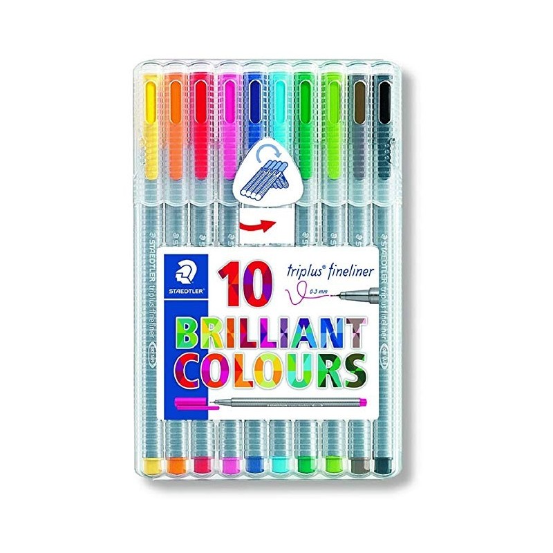 ETUI STAEDLER BOX DE 10 TRIPLUS FINELINER 334-SB10