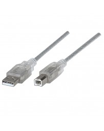CABLE USB 2.0 TRASPARENT GRIS 1.8M REF 333405
