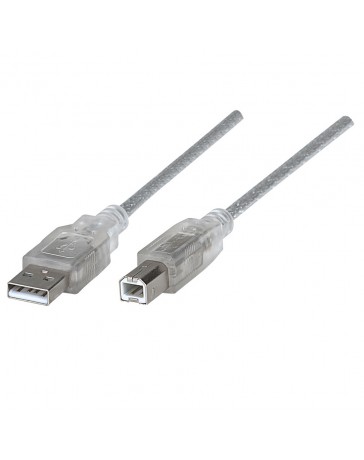 CABLE USB 2.0 TRASPARENT GRIS 1.8M REF 333405