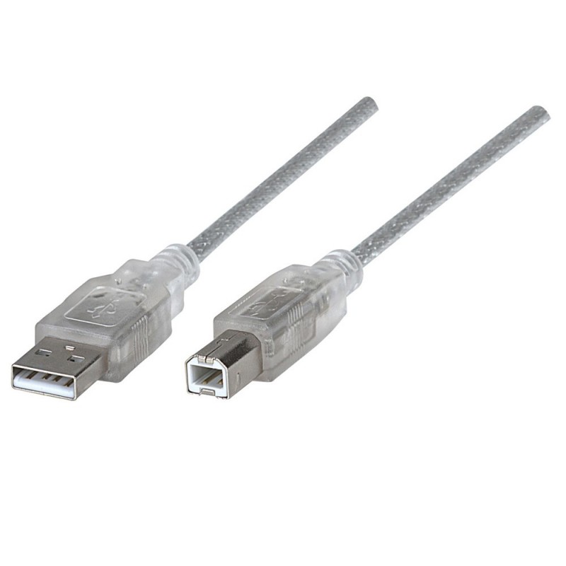 CABLE USB 2.0 TRASPARENT GRIS 1.8M REF 333405